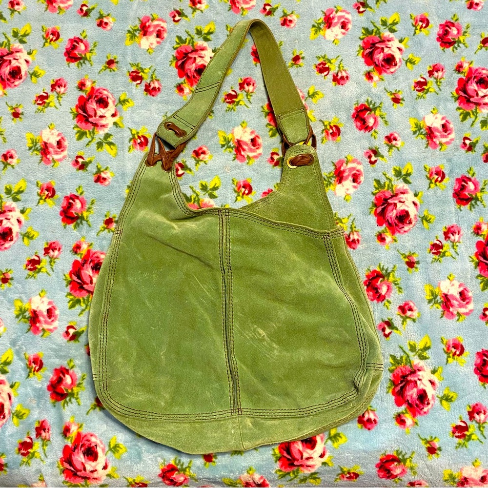 Lucky ☘️ green suede hobo bag.